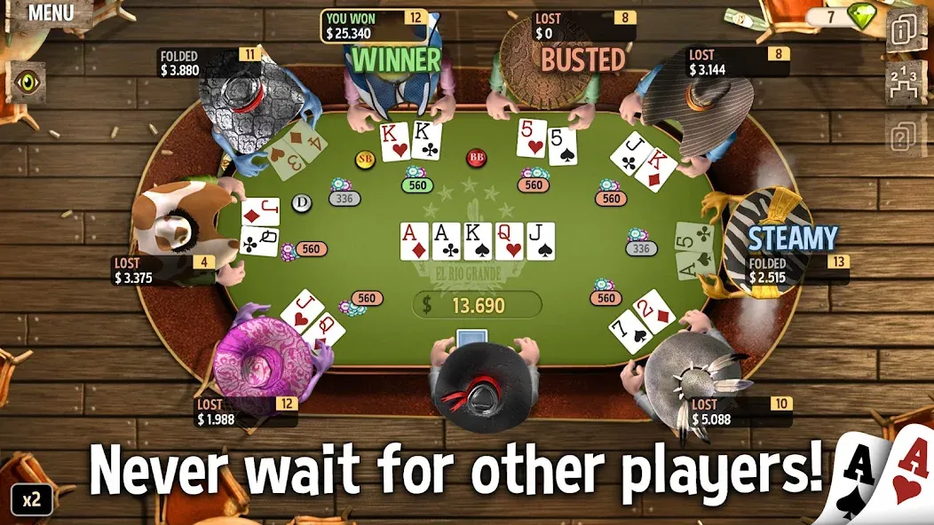 Governor of Poker 2 - Offline  [МОД Много денег] Screenshot 2