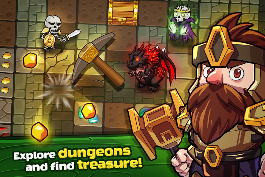 Mine Quest: Battle Dungeon RPG (Майн Квест)  [МОД Mega Pack] Screenshot 1