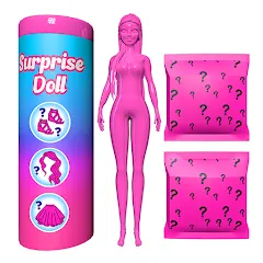 Скачать взломанную Color Reveal Suprise Doll Game (Цветной сюрпризный кукольный игровой набор)  [МОД Много монет] - стабильная версия apk на Андроид