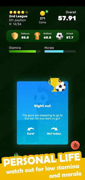Football Career Soccer Legend  [МОД Unlimited Money] Screenshot 3