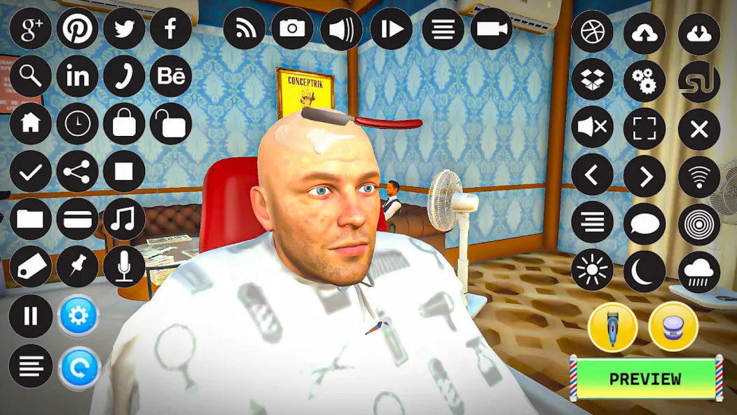 Barber Shop Hair Cut Sim Games (Барбершоп игры на подстригание волос)  [МОД Unlocked] Screenshot 1