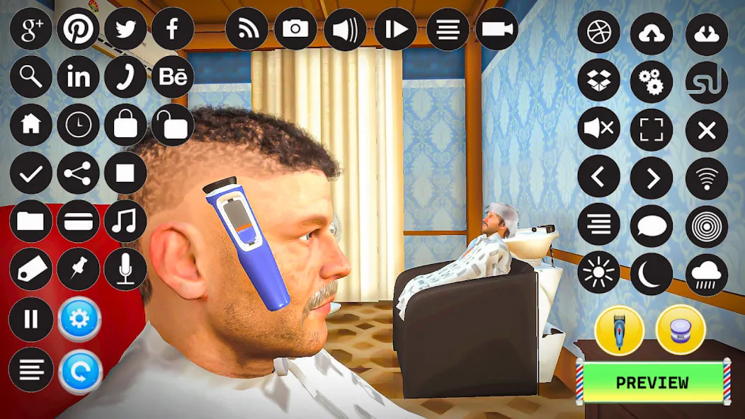 Barber Shop Hair Cut Sim Games (Барбершоп игры на подстригание волос)  [МОД Unlocked] Screenshot 2