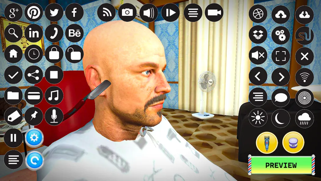 Barber Shop Hair Cut Sim Games (Барбершоп игры на подстригание волос)  [МОД Unlocked] Screenshot 4