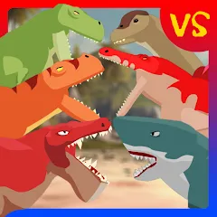 Скачать взломанную T-Rex Fights Dinosaurs  [МОД Много монет] - стабильная версия apk на Андроид