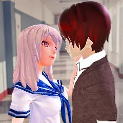 Скачать взломанную Anime High School Love Story  [МОД Меню] - стабильная версия apk на Андроид