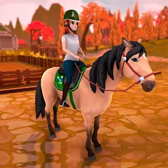 Скачать взломанную Horse Riding Tales - Wild Pony (Хорс Райдинг Тейлс)  [МОД Menu] - полная версия apk на Андроид