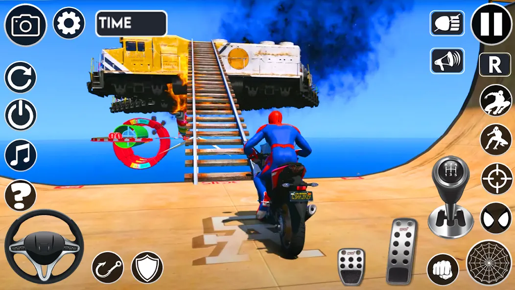 Superhero Tricky Bike Stunt (упергерой Трики Байк Стант)  [МОД Бесконечные монеты] Screenshot 2