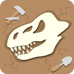 Взломанная Dino Fossil Dig - Jurassic Adv (Дино Фоссил Диг)  [МОД Mega Pack] - полная версия apk на Андроид