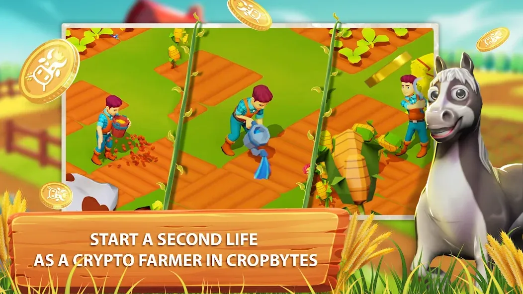 CropBytes: A Crypto Farm Game (КропБайтс)  [МОД Бесконечные монеты] Screenshot 1