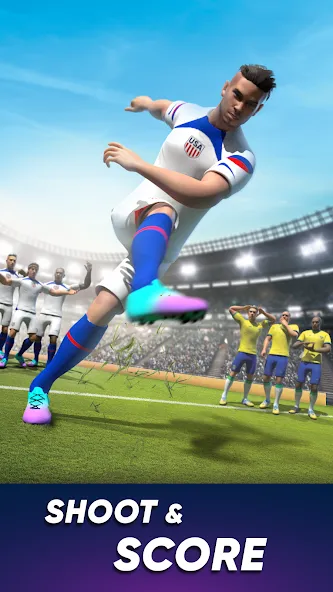 SOCCER Kicks - Stars Strike 24 (ФУТБОЛ Киксы)  [МОД Бесконечные деньги] Screenshot 5