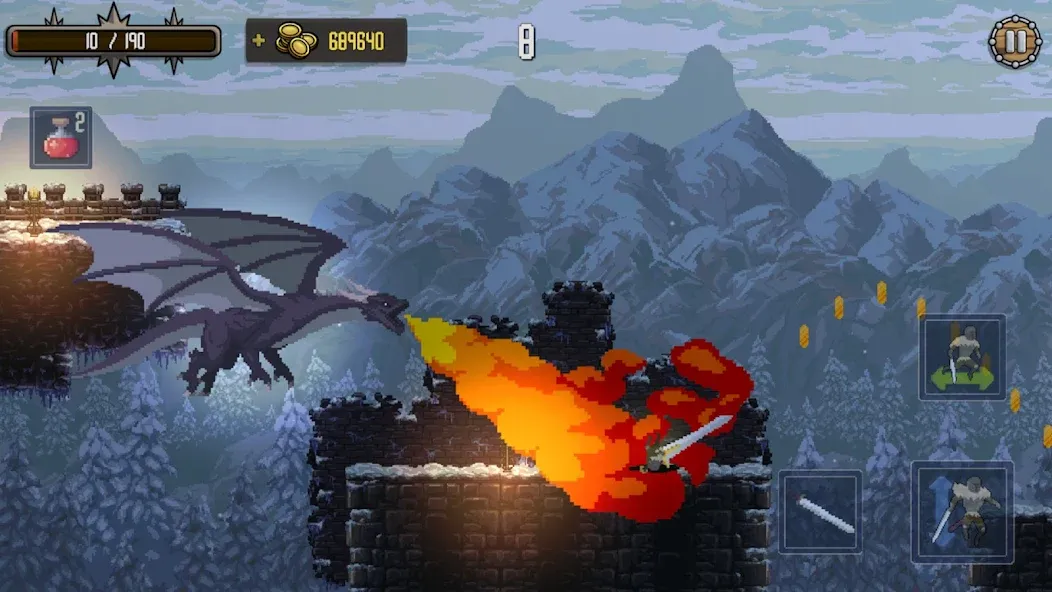 Deathblaze Action Platformer (Смертельное пламя Экшен Платформер)  [МОД Бесконечные монеты] Screenshot 5