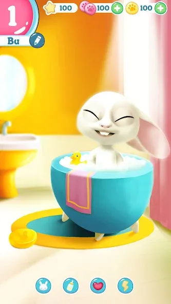 Bu Bunny - Cute pet care game  [МОД Много денег] Screenshot 2