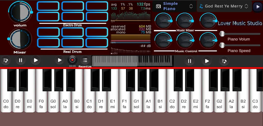 Org Piano:Real Piano Keyboard (Орг Пиано)  [МОД Много монет] Screenshot 2