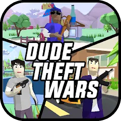 Взломанная Dude Theft Wars Shooting Games (Дуд Тефт Варс)  [МОД Unlocked] - стабильная версия apk на Андроид