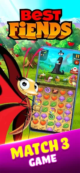 Best Fiends - Match 3 Puzzles (Бест Фиендс)  [МОД Бесконечные монеты] Screenshot 1