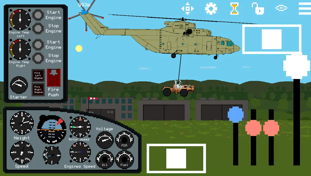 Pixel Helicopter Simulator (Пиксельный симулятор вертолета)  [МОД Unlimited Money] Screenshot 4