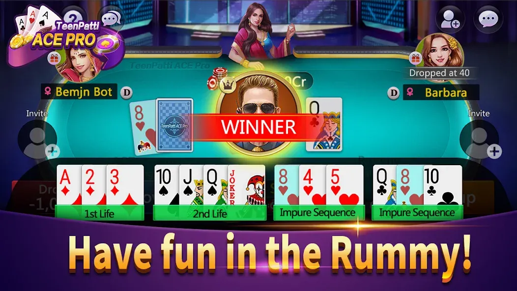 Teenpatti Ace Pro -poker,rummy (Тинпатти Эйс Про)  [МОД Menu] Screenshot 4