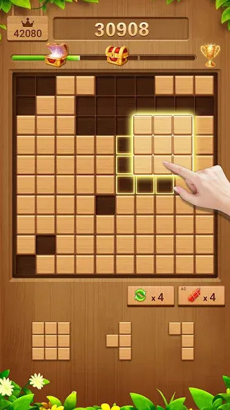 Wood Block Puzzle Addictive  [МОД Menu] Screenshot 2