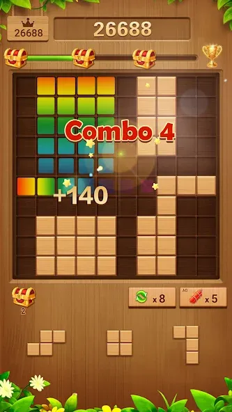 Wood Block Puzzle Addictive  [МОД Menu] Screenshot 3