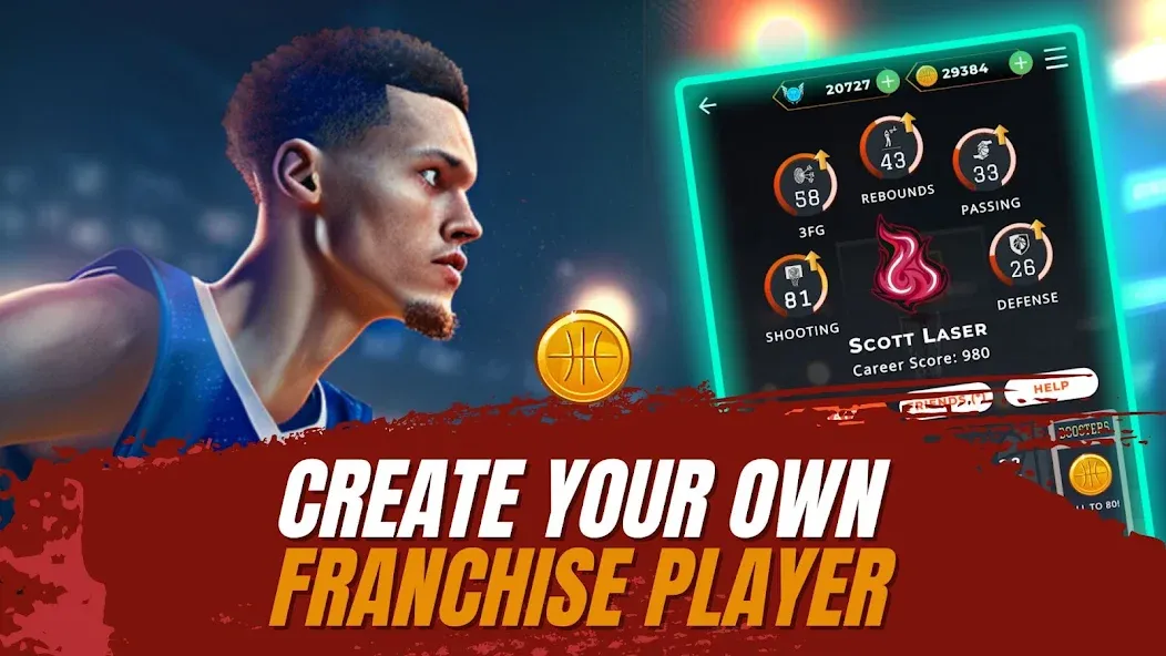 Astonishing Basketball Manager (Удивительный баскетбольный менеджер)  [МОД Бесконечные монеты] Screenshot 2