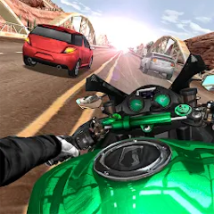 Взломанная Moto Rider In Traffic (Мото Райдер в Трафике)  [МОД Mega Pack] - полная версия apk на Андроид