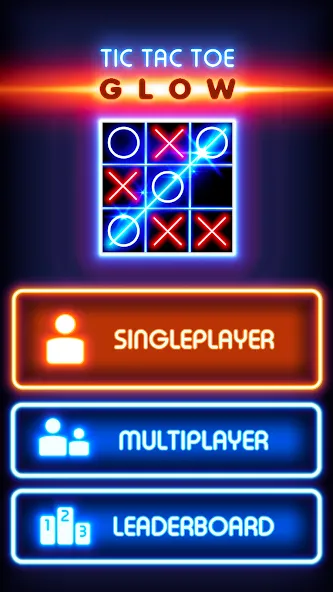 Tic Tac Toe Glow: 2 Players  [МОД Бесконечные монеты] Screenshot 1