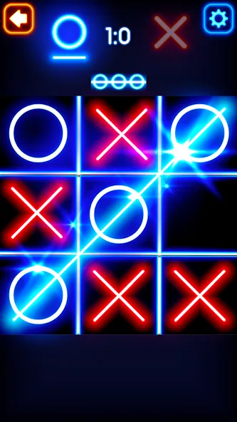 Tic Tac Toe Glow: 2 Players  [МОД Бесконечные монеты] Screenshot 2