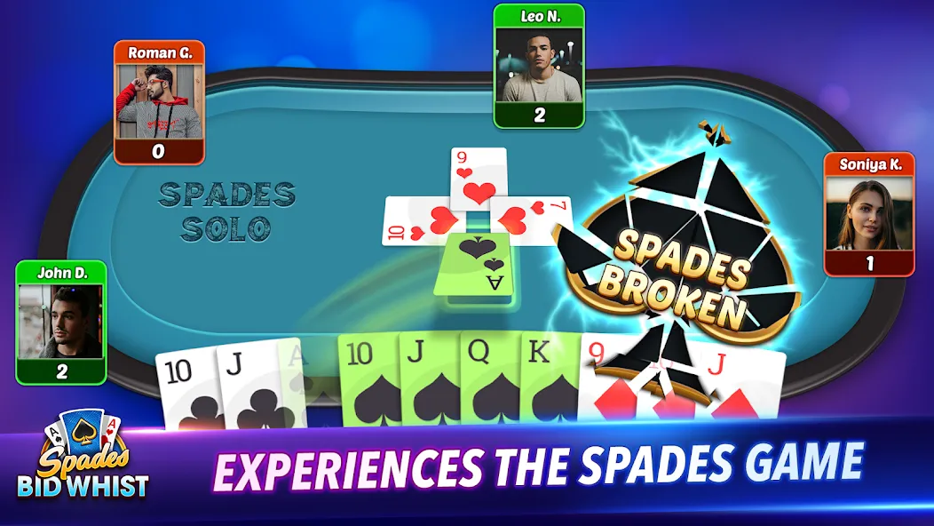 Spades: Bid Whist Classic Game (Бид Вист Классик)  [МОД Все открыто] Screenshot 3