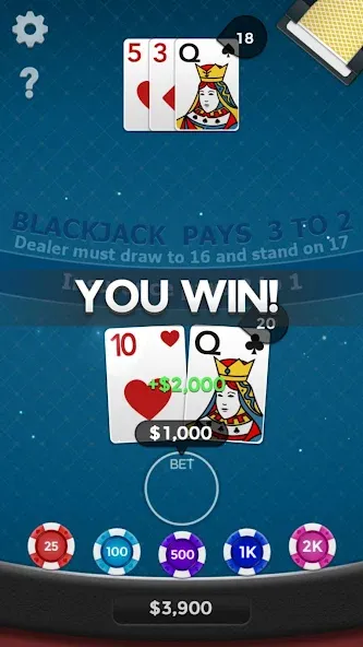 Blackjack 21  [МОД Меню] Screenshot 4