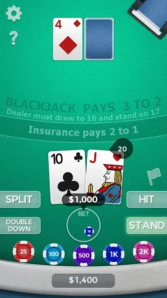 Blackjack 21  [МОД Меню] Screenshot 5