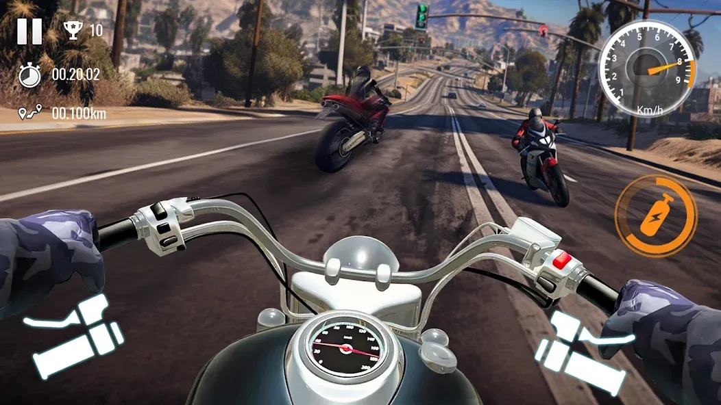 Traffic Bike Driving Simulator (Трафик Байк Драйвинг Симулятор)  [МОД Много монет] Screenshot 2