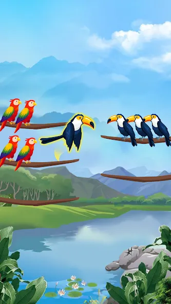 Bird Sort - Color Puzzle  [МОД Много монет] Screenshot 4