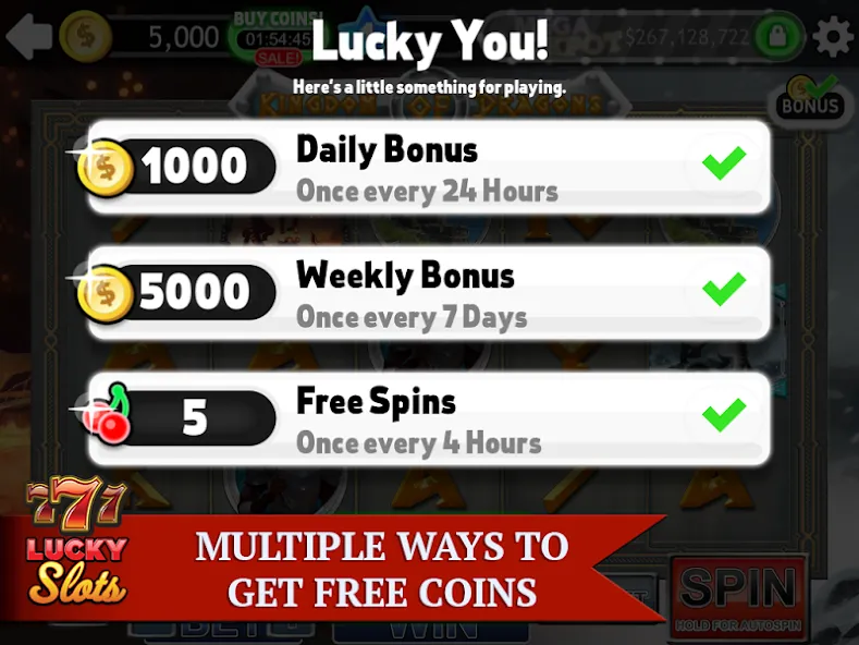 Lucky Slots (Лаки Слотс)  [МОД Бесконечные монеты] Screenshot 5