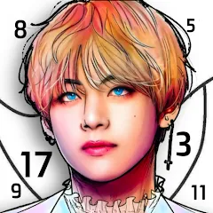 Скачать взломанную Kpop Paint by Numbers BT21  [МОД Mega Pack] - полная версия apk на Андроид