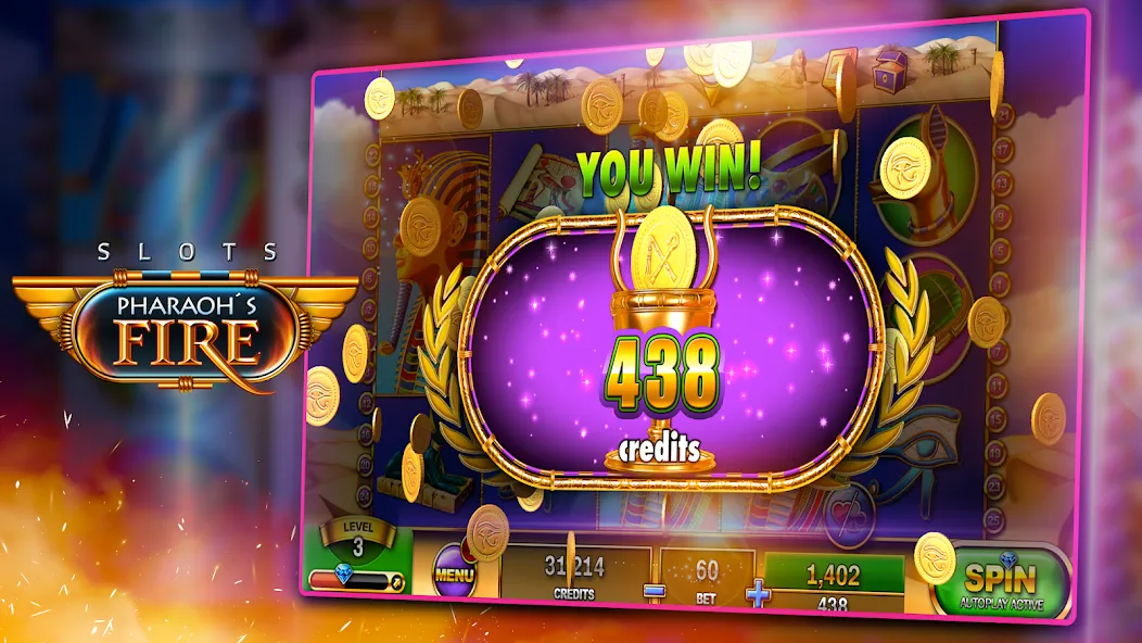 Slots - Pharaoh's Fire (Слоты)  [МОД Бесконечные монеты] Screenshot 3