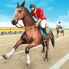 Скачать взлом Mounted Horse Racing Games  [МОД Mega Pack] - последняя версия apk на Андроид