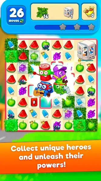 Sugar Heroes - match 3 game  [МОД Бесконечные монеты] Screenshot 2