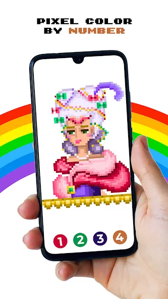 Pixel by Number™ - Pixel Art (Пиксель по номеру)  [МОД Бесконечные монеты] Screenshot 3