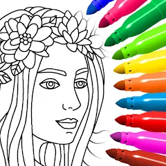 Скачать взлом Coloring for girls and women  [МОД Много монет] - последняя версия apk на Андроид