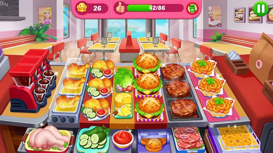 Crazy Cooking Diner: Chef Game (Крейзи кукинг дайнер)  [МОД Бесконечные деньги] Screenshot 1