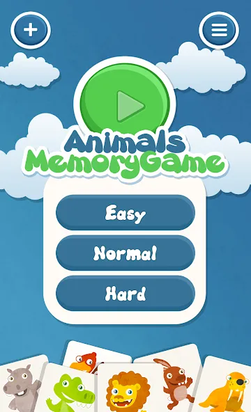 Animals memory game for kids  [МОД Все открыто] Screenshot 1