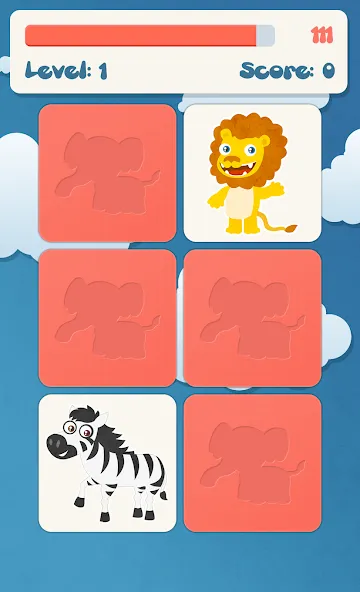 Animals memory game for kids  [МОД Все открыто] Screenshot 2