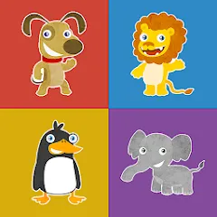 Взломанная Animals memory game for kids  [МОД Все открыто] - стабильная версия apk на Андроид