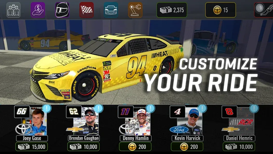 NASCAR Heat Mobile (НАСКАР Хит Мобилай)  [МОД Все открыто] Screenshot 2