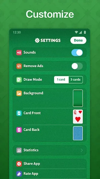 Solitaire - Classic Card Game (Солитер)  [МОД Много денег] Screenshot 5