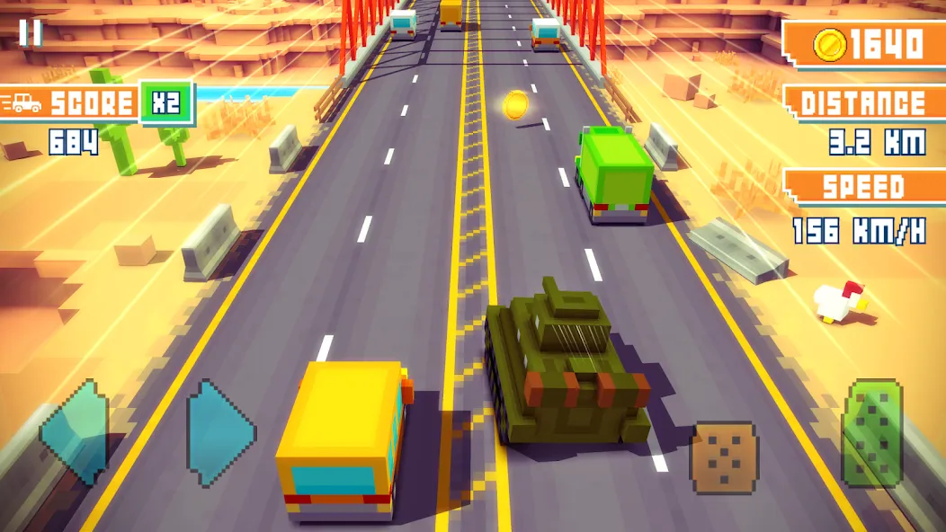 Blocky Highway: Traffic Racing (Блоки Хайвей)  [МОД Все открыто] Screenshot 1