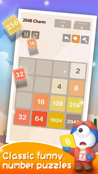 Number Charm: Slide Puzzle (Две тысячи сорок восемь)  [МОД Много денег] Screenshot 4