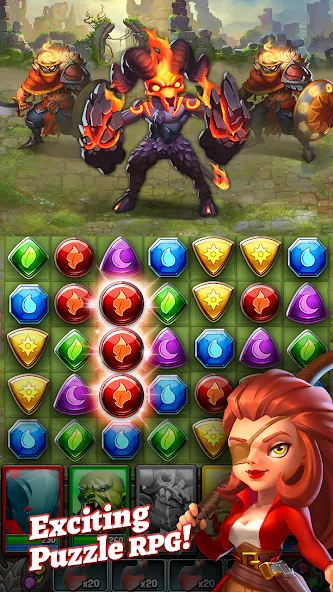 Dragon Strike: Puzzle RPG (Драгон Страйк)  [МОД Бесконечные монеты] Screenshot 1