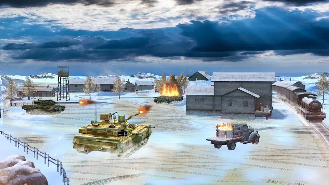 Tank Battle Army Games 2023  [МОД Unlimited Money] Screenshot 1