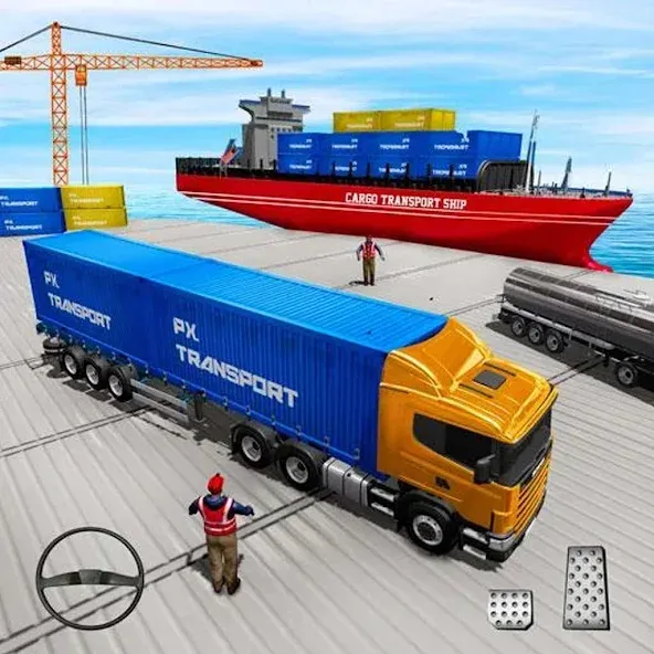 Cargo Transport Truck Driving (Грузовик перевозки грузов)  [МОД Много монет] Screenshot 1